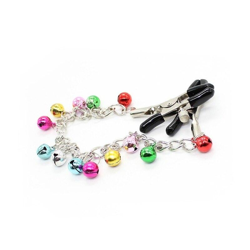 Metal Breast Clip Iron Chain 13 Bells Adjustable Clip Adult Toys BDSM Sexual Tools Torture Femdom Props Sex Stuff