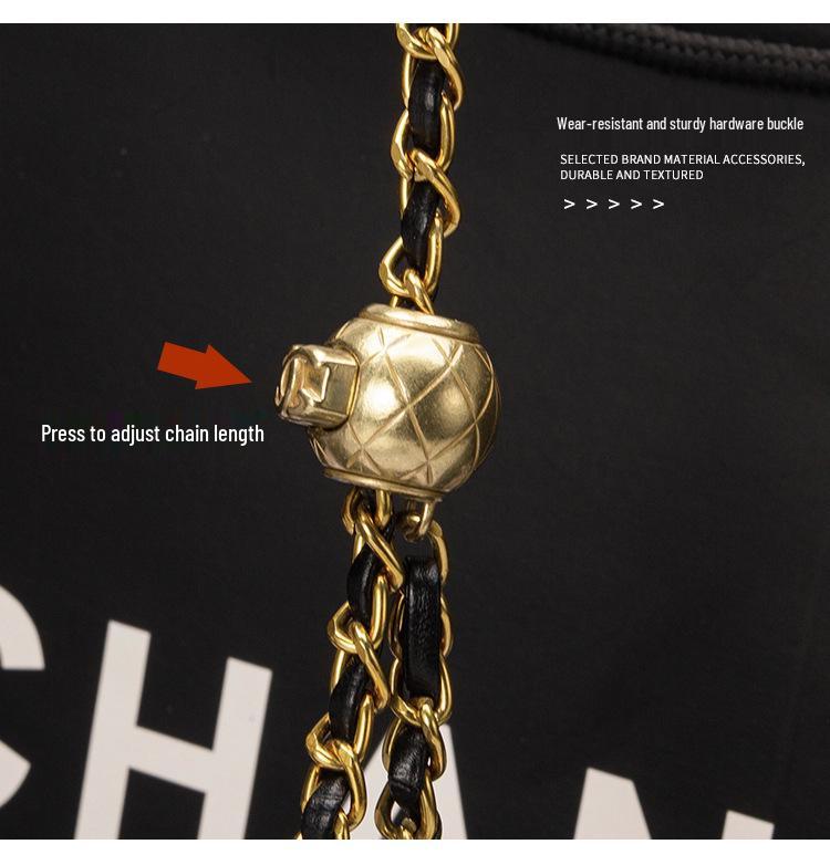 Женская квадратная сумка кроссбоди на золотой цепочке 2025 года - ромбовидная стежка из овчины