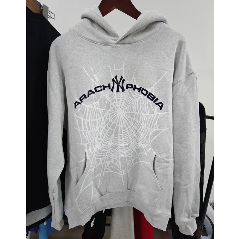 Heavyweight Spider Web Foam Print Fleece Hoodie (450G)
