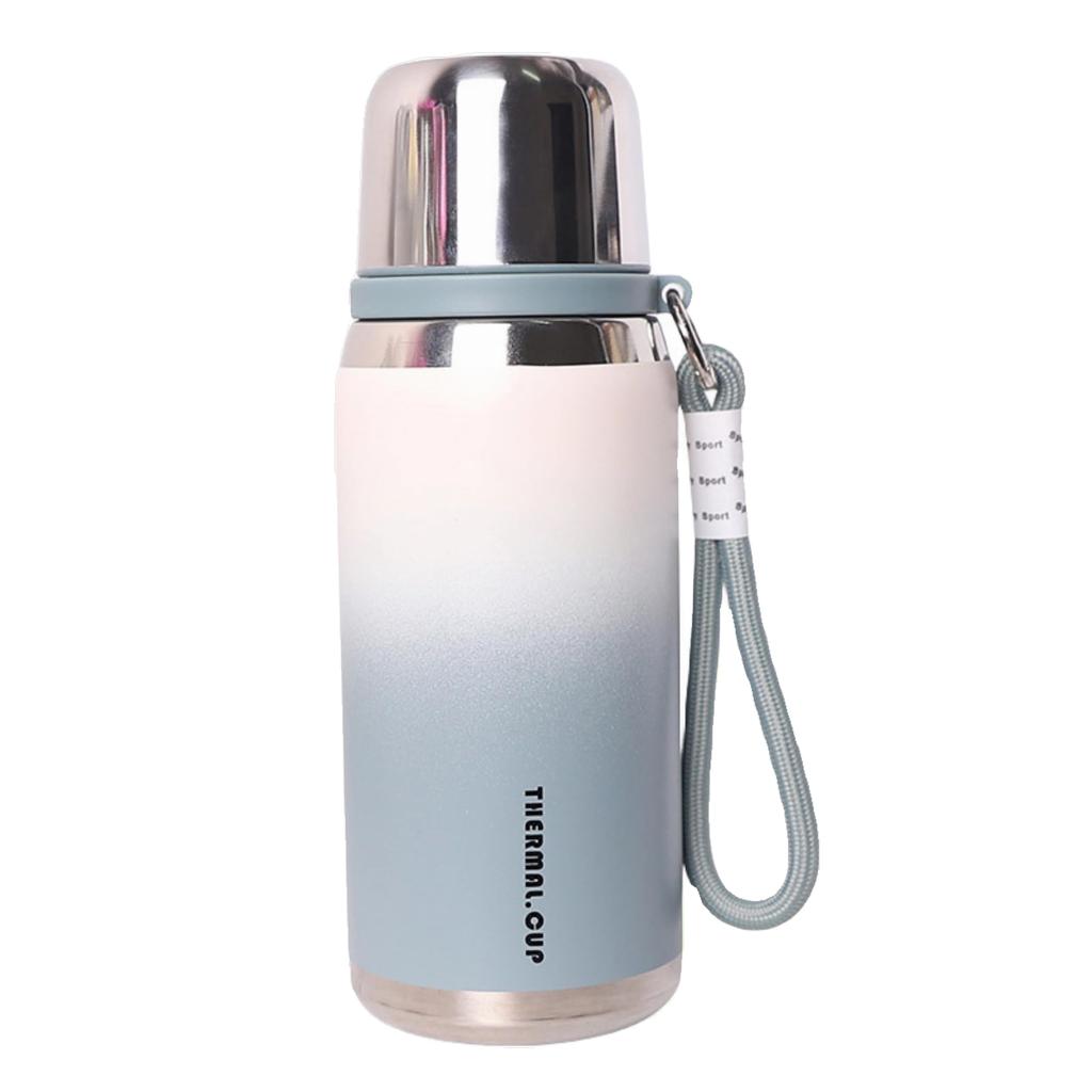 Высококачественная нержавеющая бутылка для воды MYEEDA объемом 600 мл, термос из нержавеющей стали с чашкой, бутылка для воды для детей, девочек и мальчиков, кружка, стильная и простая