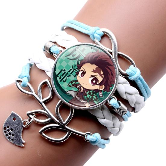 Браслет унисекс, убийца демонов, многослойные украшения, плетеный браслет с героями мультфильмов для фанатов