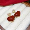 Серебряная игла Красные геометрические серьги-гвоздики Ankara женские корейский ins модный дизайн серьги высококачественные изысканные серьги