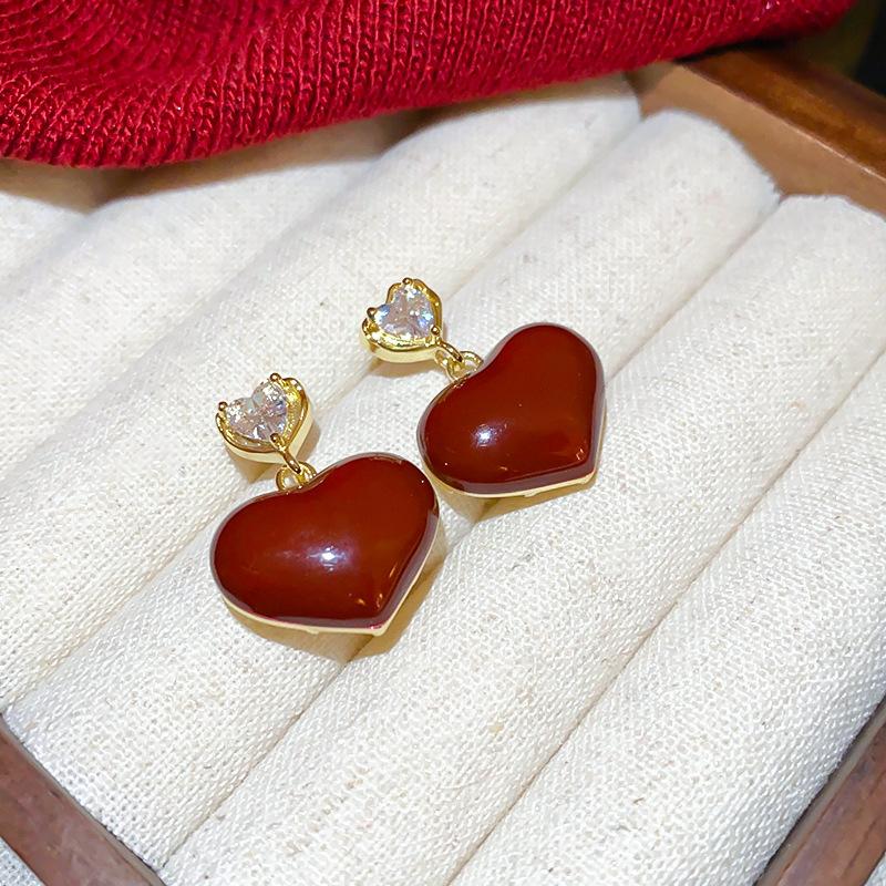 Серебряная игла Красные геометрические серьги-гвоздики Ankara женские корейский ins модный дизайн серьги высококачественные изысканные серьги