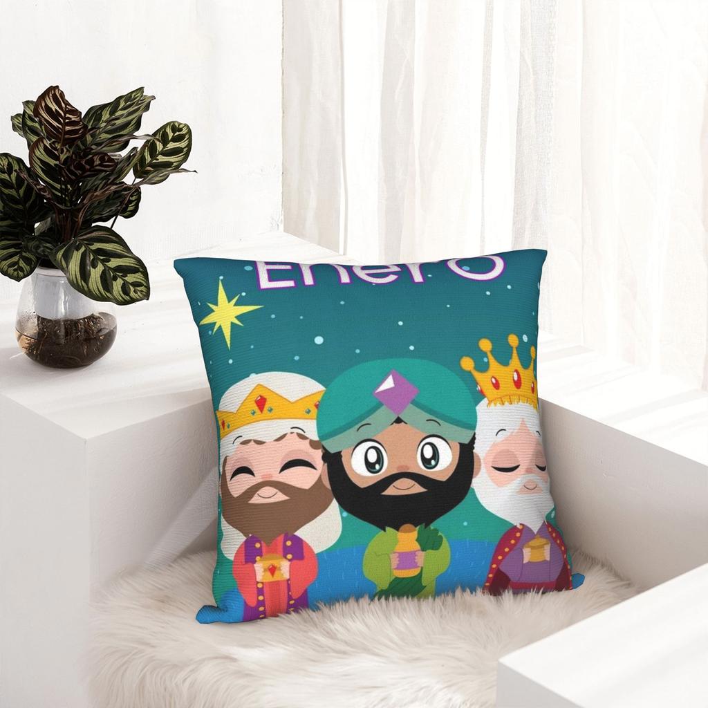 Día de los Reyes Magos Epifanía Three kings Pillow Cover Printed Cushion Cover Decor Throw Pillow Case Cover Home Multiple Sizes