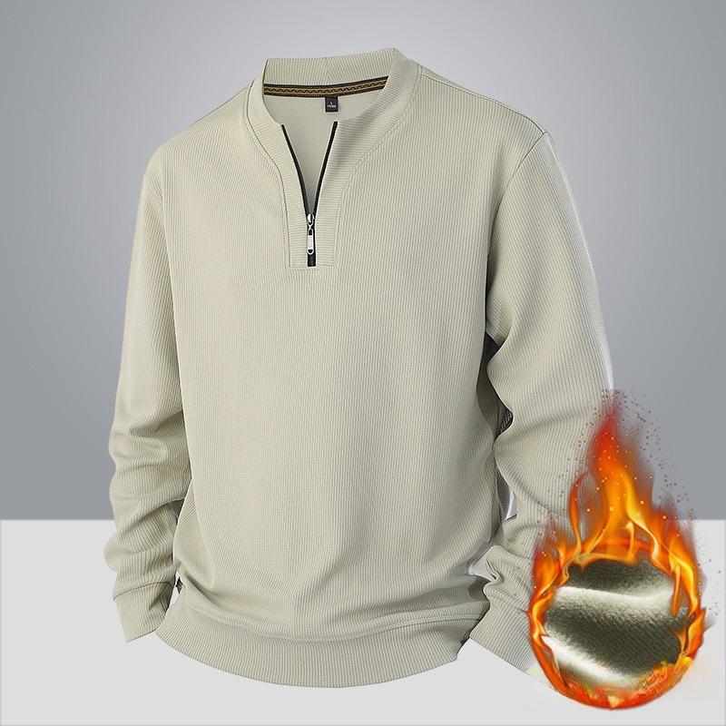 Мужской утепленный теплый модный универсальный свитер большого размера, тяжелый, из мягкой ткани, с круглым вырезом, свободный, повседневный, спортивный, с длинным рукавом