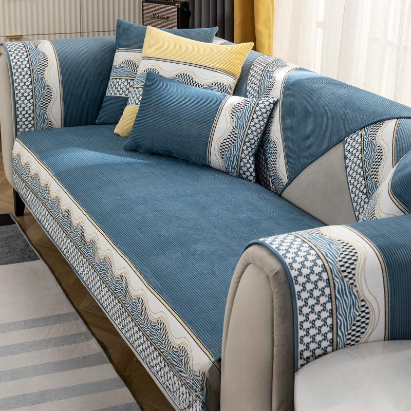 Простая подушка для дивана в скандинавском стиле, универсальный нескользящий чехол для дивана Four Seasons, светлая синель, роскошная подушка, спинка, полотенце