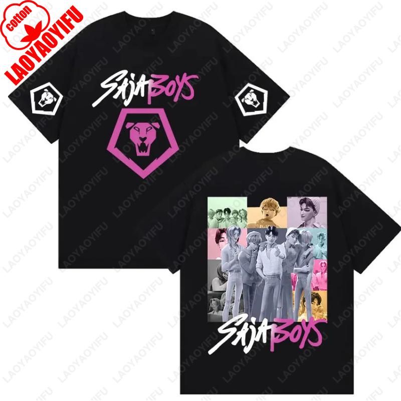 Kpop Saja Boys Охотники на демонов 2025 Фильм Графические Хлопковые Футболки Мужские Женские Эстетическая Мода Смешные Футболки Повседневный Хип-хоп Популярные Топы