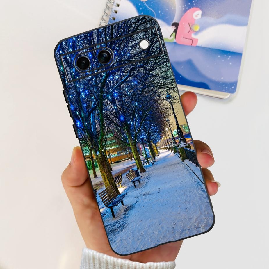 Чехол для Google Pixel 8A Чехол Pixel8 Pro Милый Кот Цветок Расписной Силиконовый Чехол для Телефона Для Google Pixel 8 Pro Pixel8A Мягкие Fundas