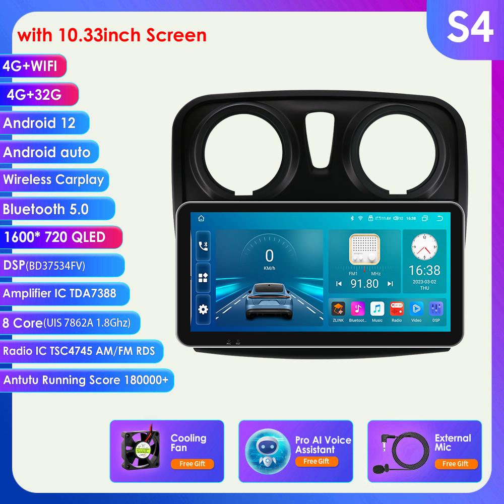 2din Android Авторадио для Renault Logan 2 2012-2019 Sandero 2 Автомобильный радиоприемник Мультимедийный видеоплеер GPS Navi Головное устройство Carplay 4G Интеллектуальный экран