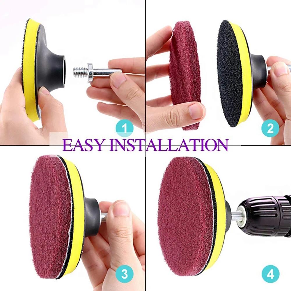 4-дюймовая Power Scrubber Чистящая насадка Насадка для роторного инструмента Электрическая мягкая насадка для дрели Наборы для чистки ванн, стекла, камня, плитки для полировки