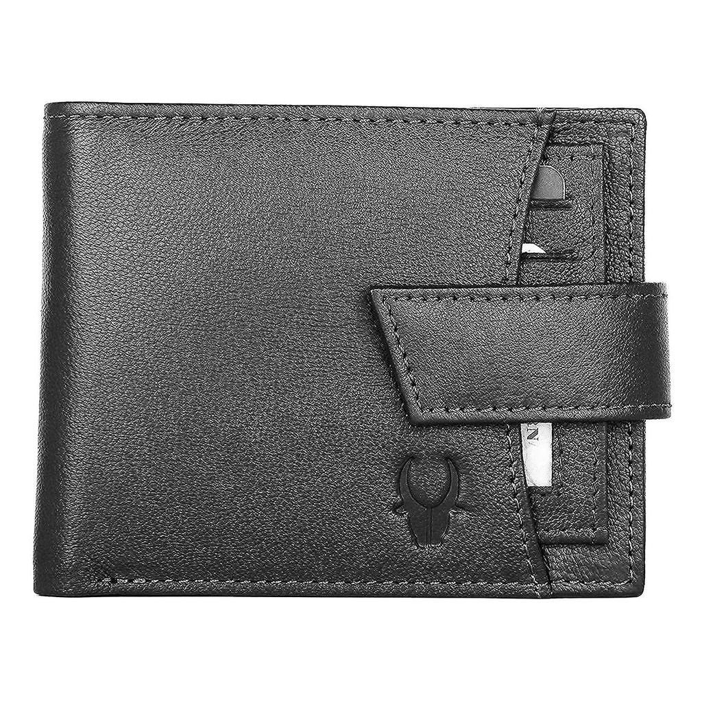 Черный кожаный кошелек для мужчин WildHorn