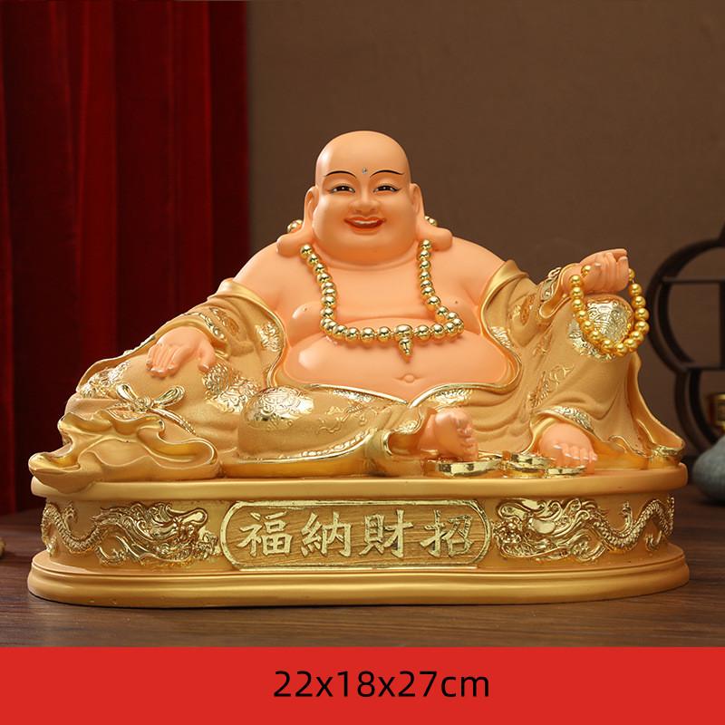 Home Decoration Accessories Wealth Recruiting Maitreya Buddha Ornament Offering Buddha Statues At Home Resin Handicrafts 1pcs