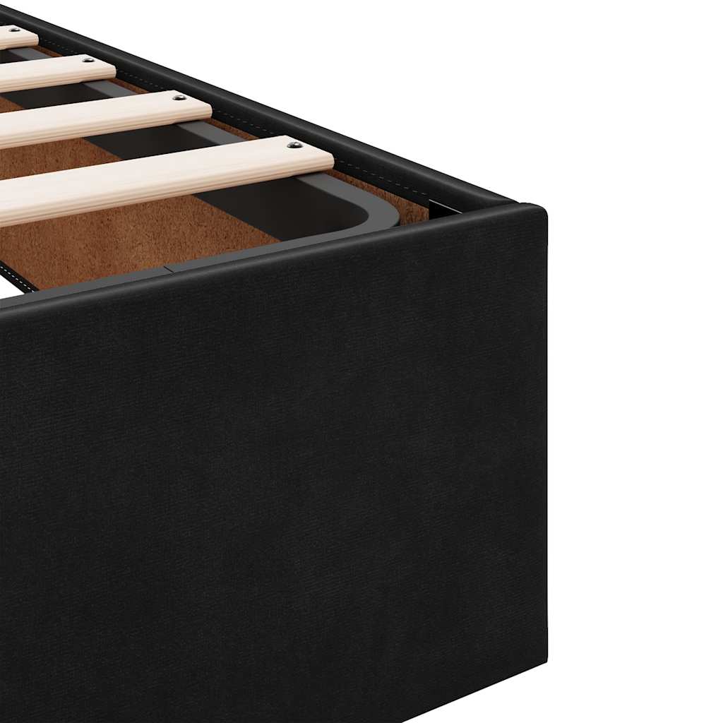 Ottoman Bed with Mattresses Black 180x200 cm Velvet