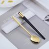 Корейский стиль Набор столовых приборов из нержавеющей стали 304 Портативные палочки для еды, ложка с футляром для хранения Посуда