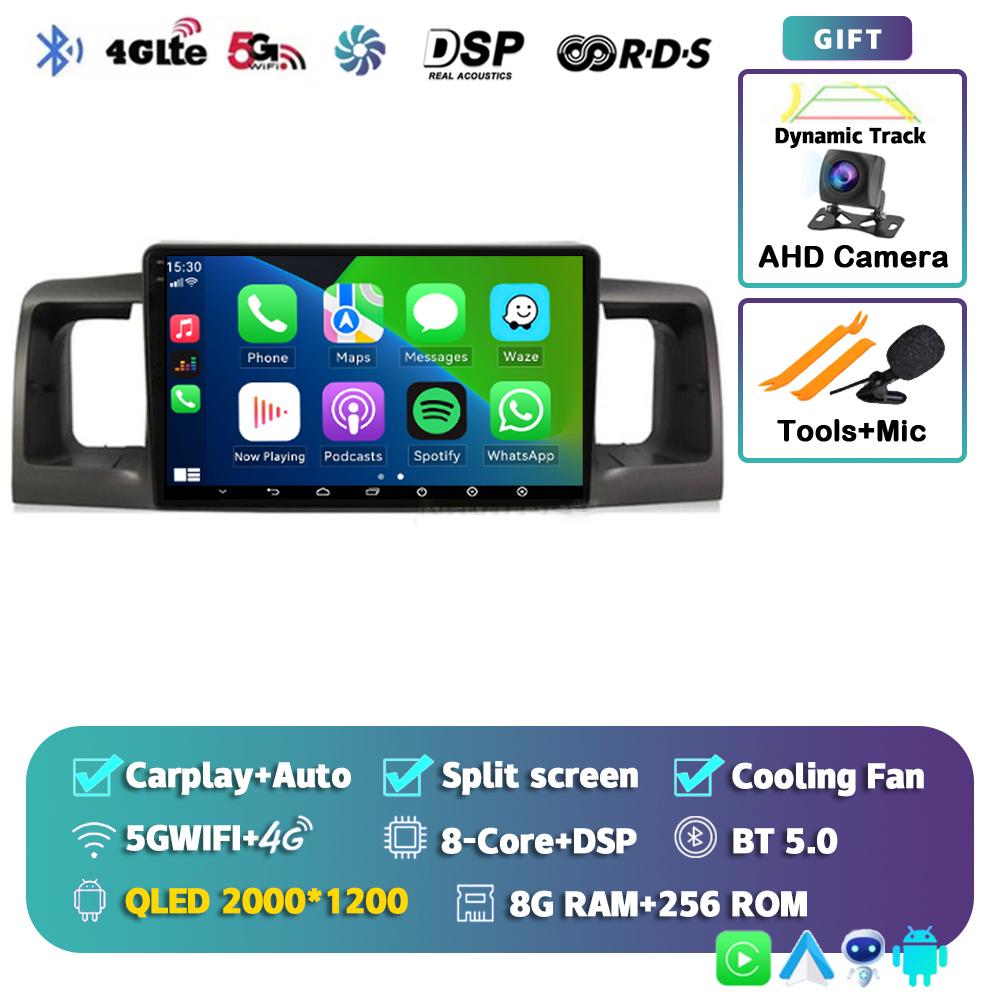 Android 14 Carplay Автомагнитола для Toyota Corolla E120 E 120 BYD F3 2007 2008 2009-2011 Мультимедийный Видеоплеер GPS Стерео