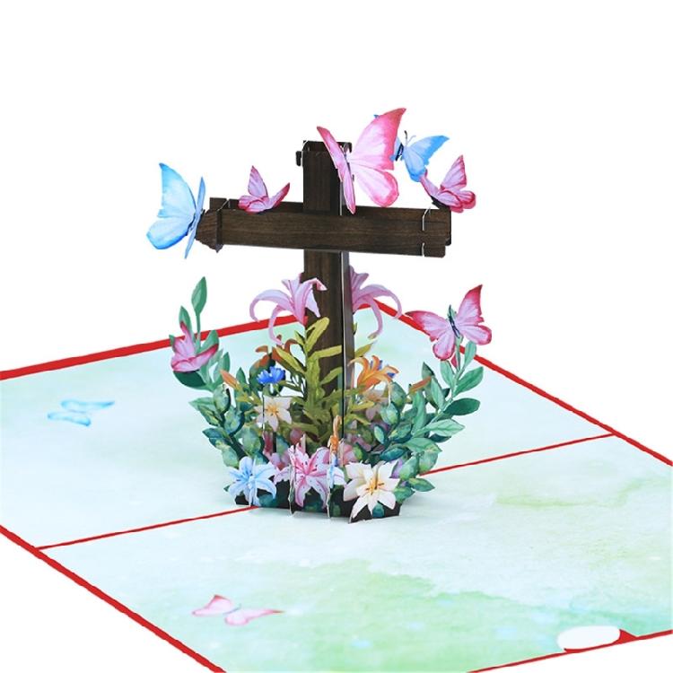Пасхальные Pop-up открытки 3D Пасхальная открытка с поздравлением, Религиозные кресты Пасхальная открытка Подарок
