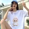 Футболка с мультяшным принтом, повседневная женская универсальная футболка для активного отдыха.