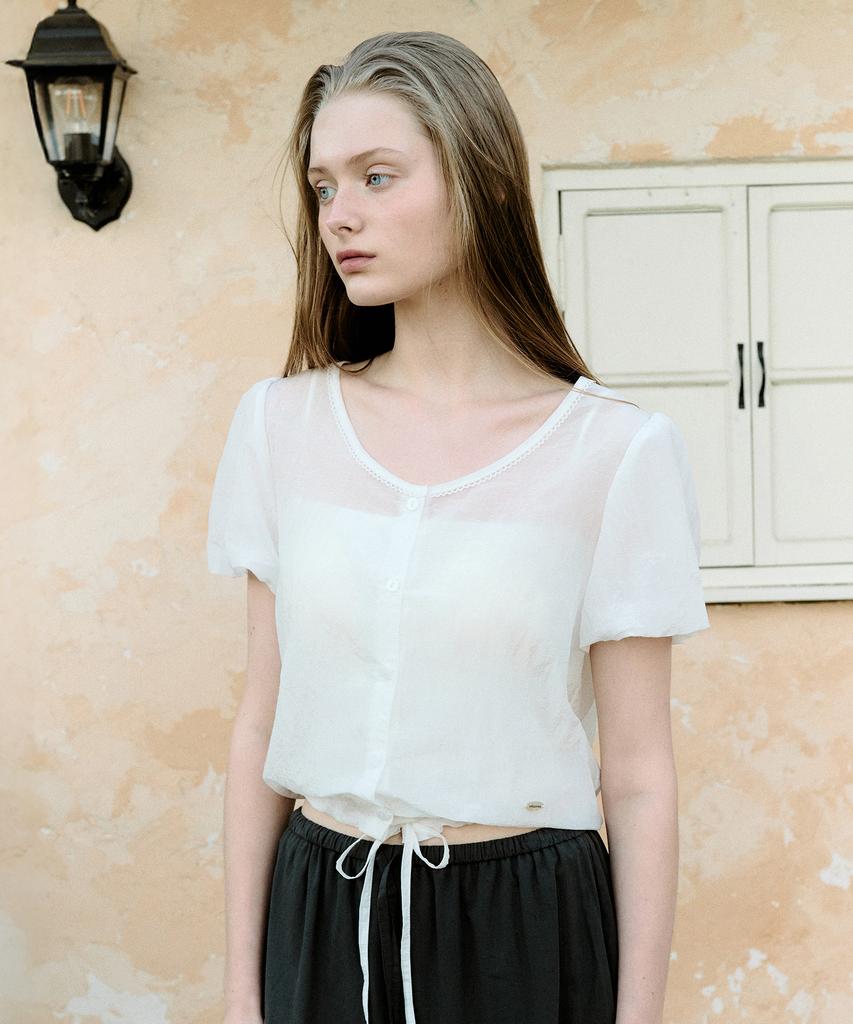 ROLAROLA Ribbon String Blouse White