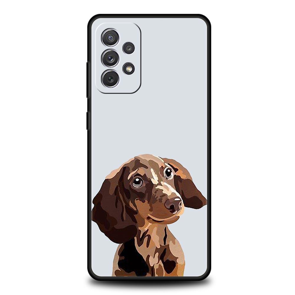 Dachshund Sausage Dog Phone Case for Samsung A17 A13 A15 A25 A35 A51 A55 A71 A21S A11 A31 A41 A23 A53 A73 5G A03S A05s Cover