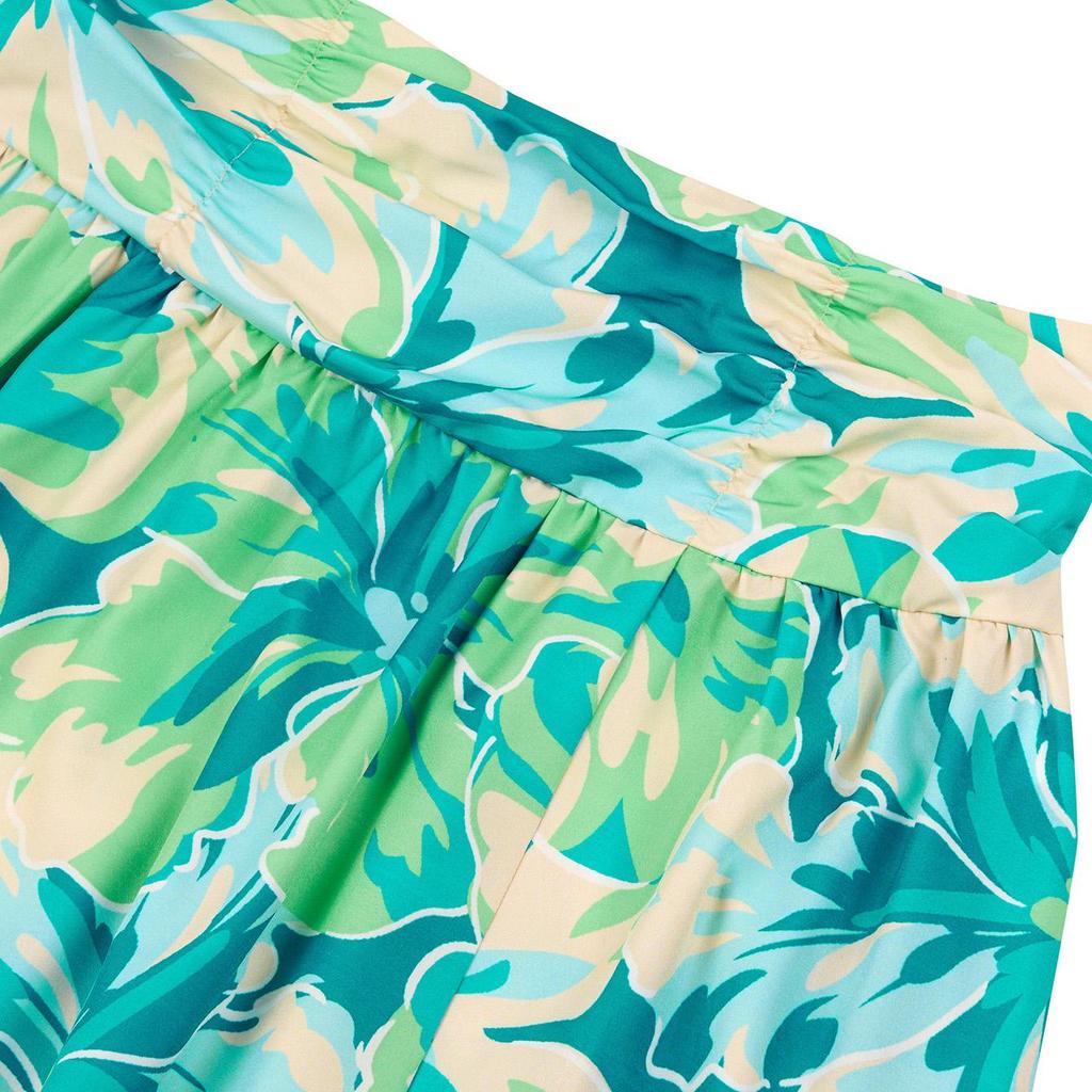 Женская весенняя юбка с цветочным принтом, летняя повседневная юбка А-силуэта с высокой талией и разрезами средней длины S-XL