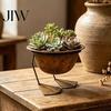 Outdoor Plant Container Metal Bird Foot Planter Bowl, Vintage Chicken Duck Paw Base Small Succulents Sculptural Flower Bowl Pot, Rustproof Flowerpot