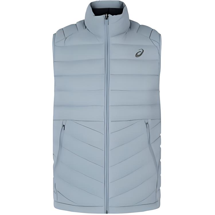 Asics Спортивный стиль жизни серии фирменный логотип узор открытый повседневный спортивный жилет на молнии с воротником-стойкой мужской жилет синий 2031E863-400