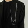 Men Brooch Long Chain - High-end Fine Workmanship, Match Clothes, Luxury Polished Coat Collar Pin