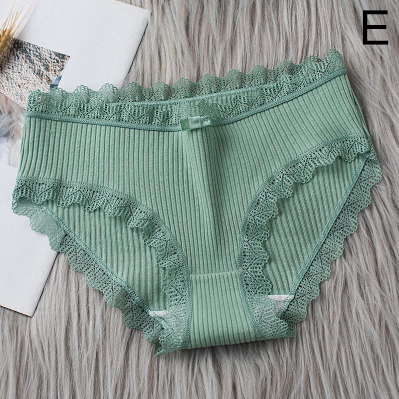 4 PCS Solid Color Women's Panties Lace Threaded Underwear Female Mid-Waist Soft Comfortable Lingerie Girl Lingerie Sexy Woman Clothes
