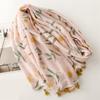 88*180см Розовый Милый Женский Вискозный Шарф Шаль Ощущение Хлопка Льна Кисточки Пашмина Мусульманский Хиджаб Обертывание Леди Женский