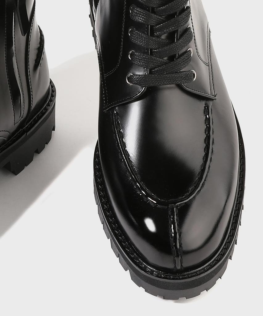 FIRENZE ATELIER [Vibram] Y-Tip Line Hidden Zipper Lace-Up Boots 7600 [Black Box]