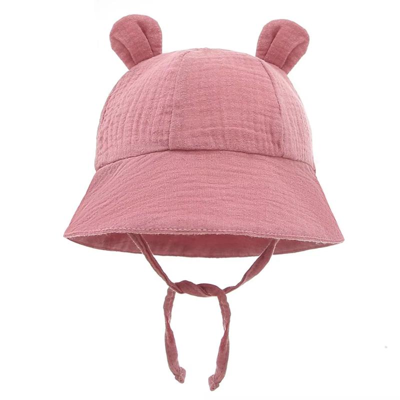 Baby Sun Hat With Ears Cute Bunny Newborn Boys Girls Bucket Hat Summer Kids Toddler Panama Cap 0 to 12 Months Soft Cotton