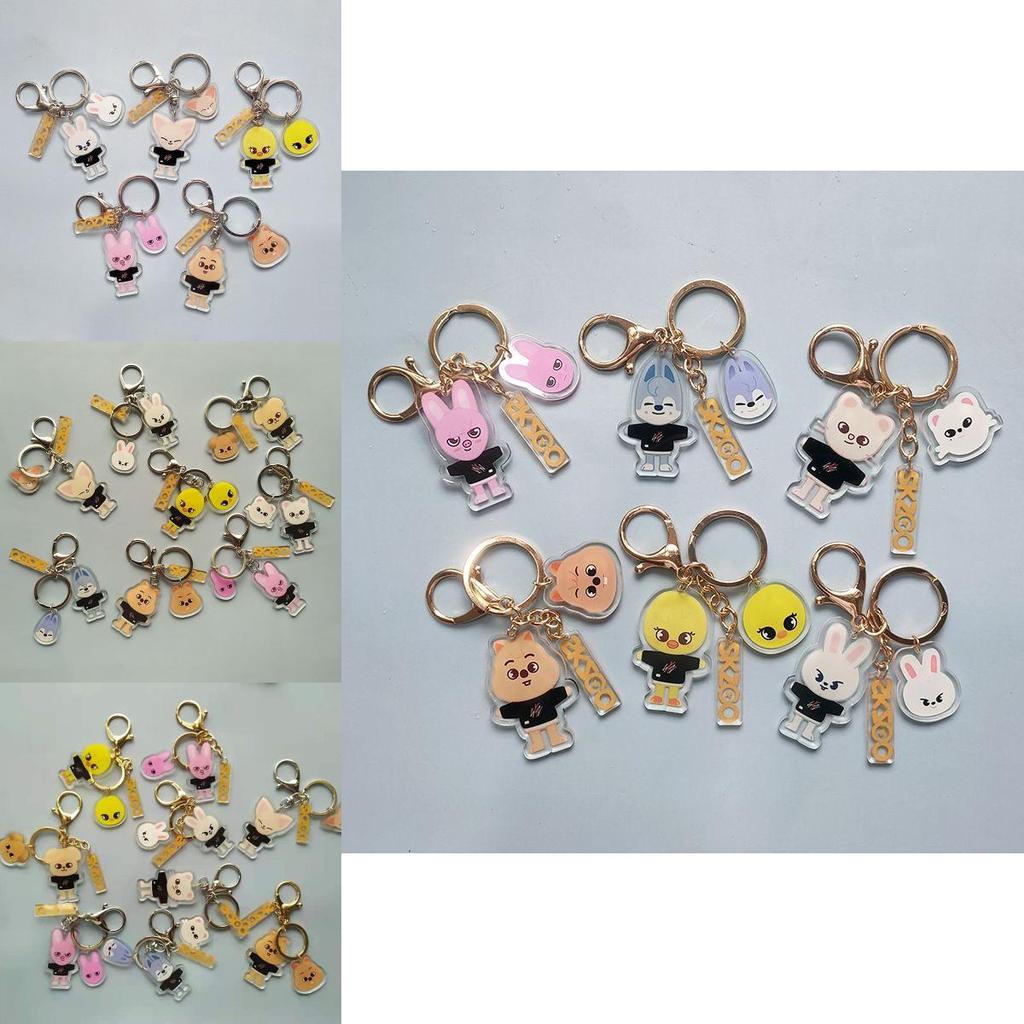 Stray Kids Skzoo Акриловый Двусторонний Брелок Мультяшный Kpop Подарок для Поклонников Коллекция