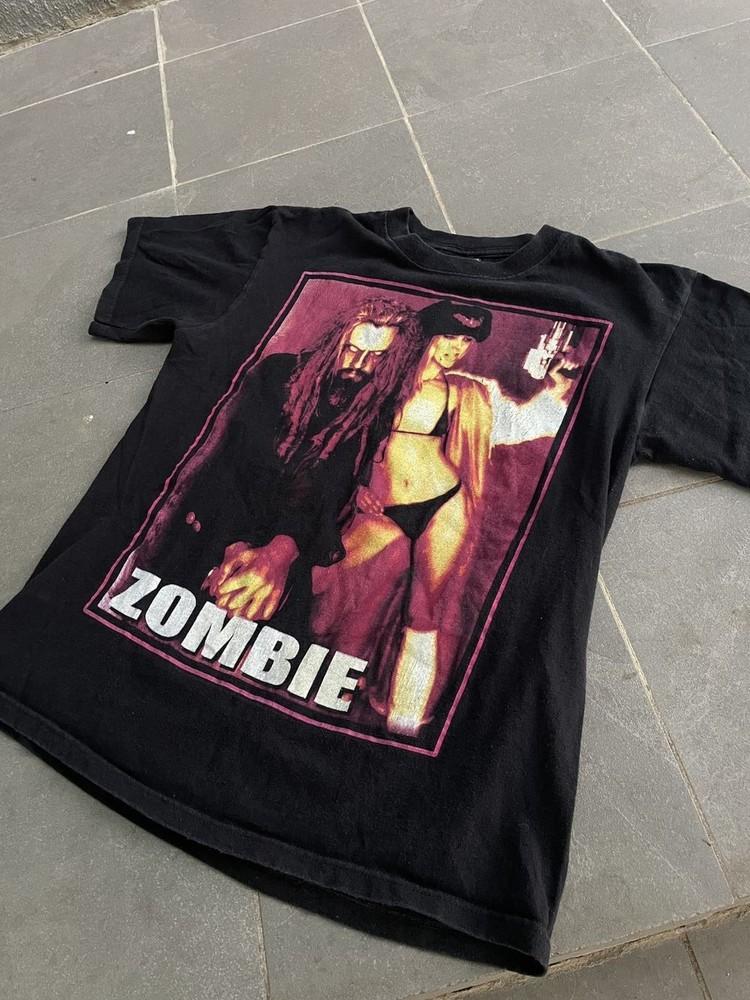 Футболка с группой Rob Zombie Иконография ужасов Черная футболка Классический стиль NH23861 Унисекс футболка