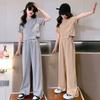 Summer Girls Clothes Sets Kids Short Sleeve Casual T-Shirts + Loose Pants 2PCS Children Clothing Suits Teen 6 8 10 12 14 Y