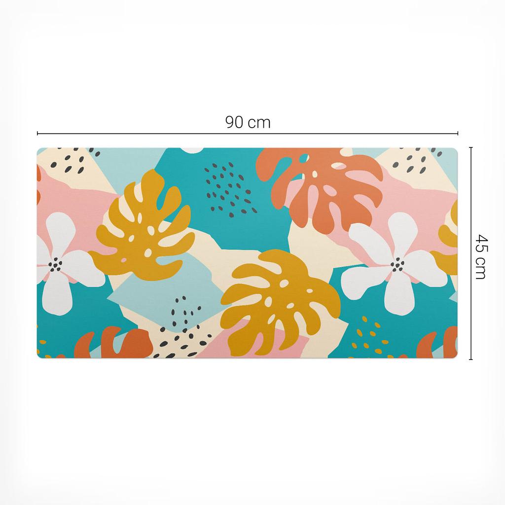 Anti-slip Vinyl Decorative Mat Floral Collage Retro 90x45 cm