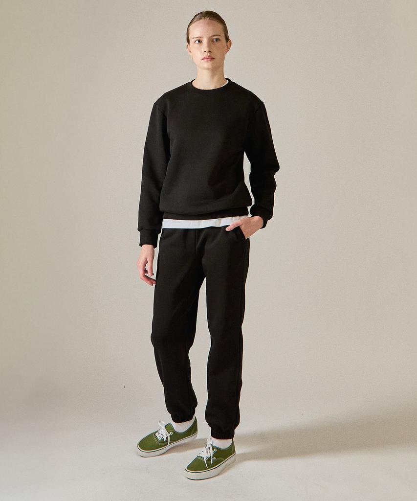 BASIC HOUSE Women'S Fleece-Lined Jogger Fit Training Pants Black Wypt7151