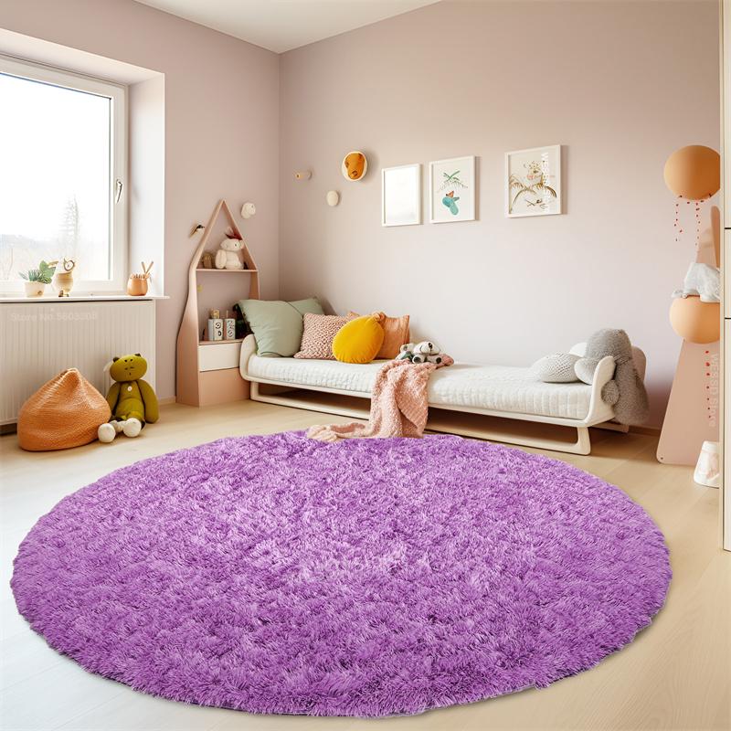 Plush Round Carpet Fluffy Soft Shaggy Rug For Bedroom Chair Mat Bathroom Mat Cute Girl Room Beside Mat 23 Colors Home Decoration