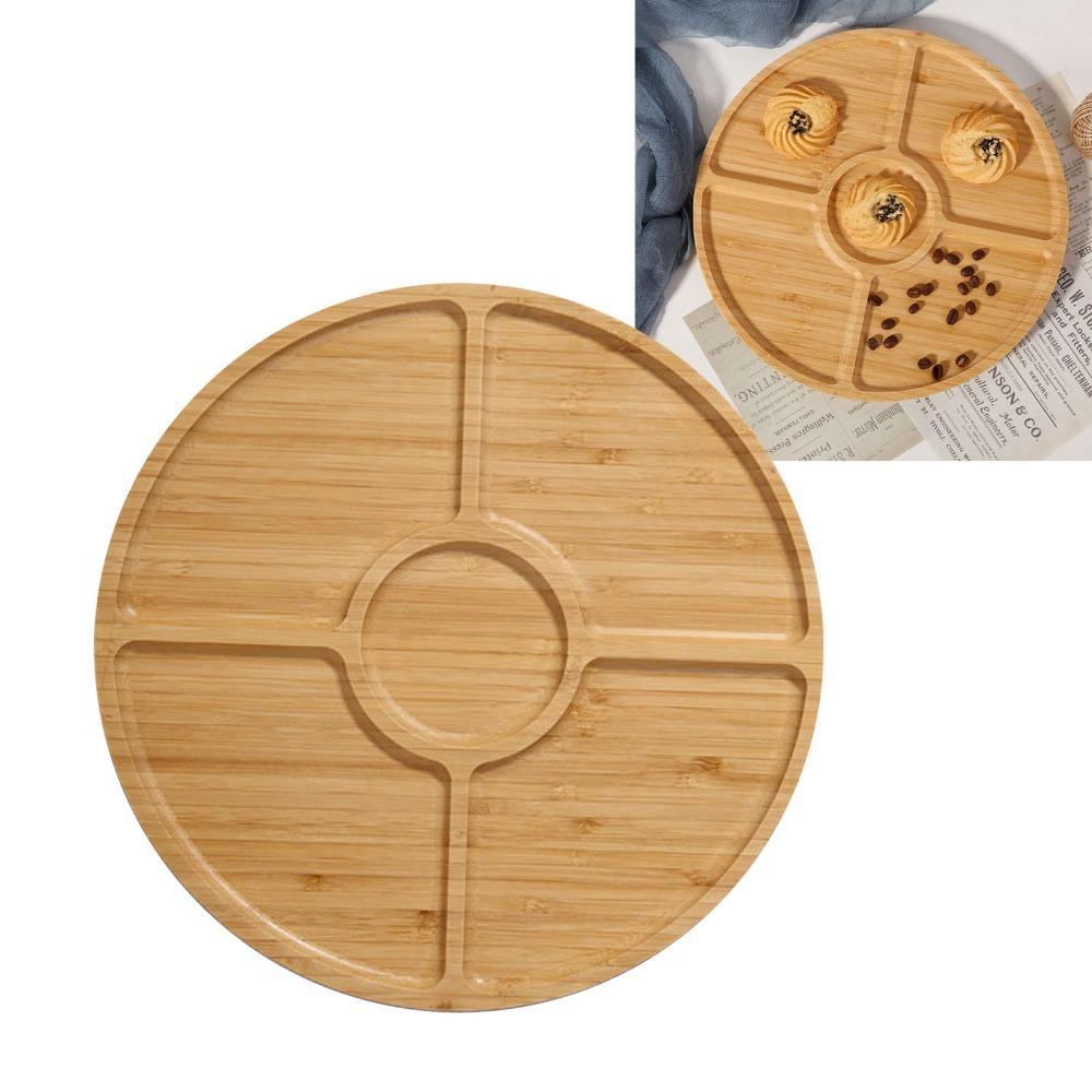 Bamboos Tea Tray Thickened Tea Platter Water‑proof Serving Plate Dried‑fruits Holding