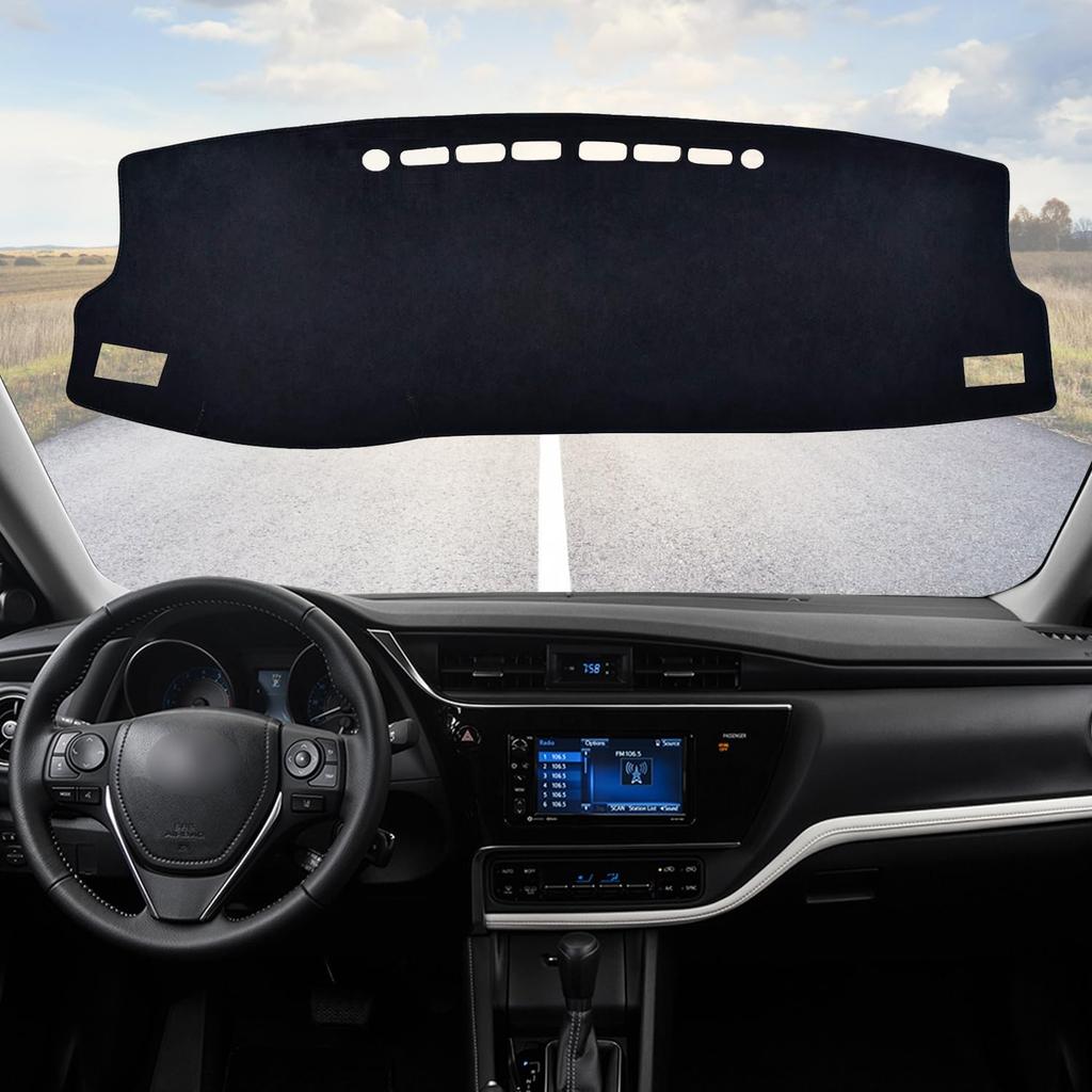 Dashboard Flannel Dash Cover Mat For Toyota Corolla 2014 2015 2016 2017 2018 Flannel Fit Toyota Corolla Accessories Dash Cover Black Trim (Corolla