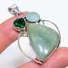 Natural Nephrite, Diopside 925 Sterling Silver Jewelry Pendant 2.29" l1L70