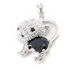 [F6294] - Silver Pendant 'Sublime Cat' Black White