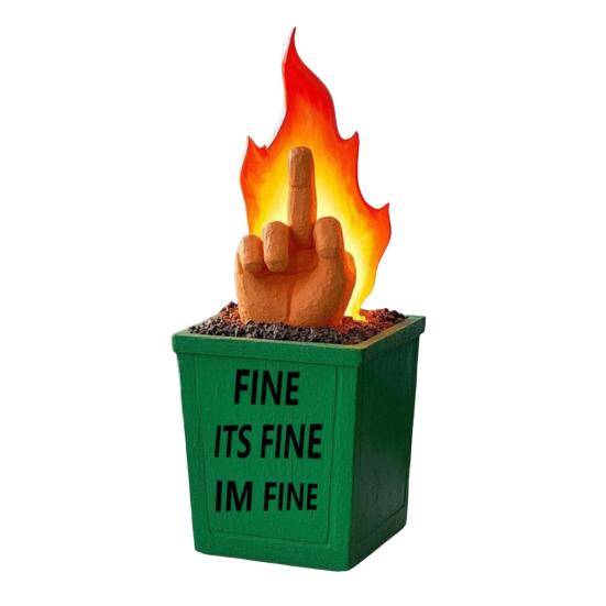 Статуя костра в мусорном контейнере, забавный средний палец, украшение для костра, забавный костер, декор для стола, домашний офис, розыгрыш, подарки