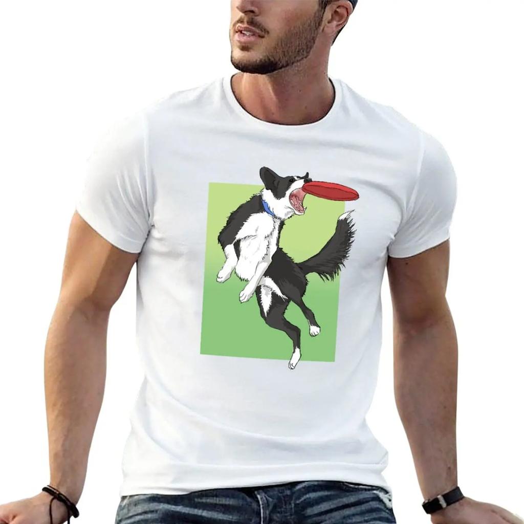 New Border Collie TShirt summer clothes animal print shirt for boys sublime graphic oversized t shirt men