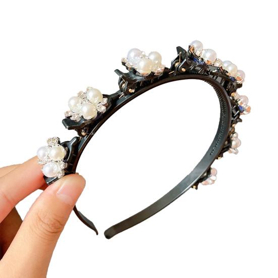 Chic Faux Pearl Fine Workmanship Durable Non-slip Small Clips Headband for School Headband