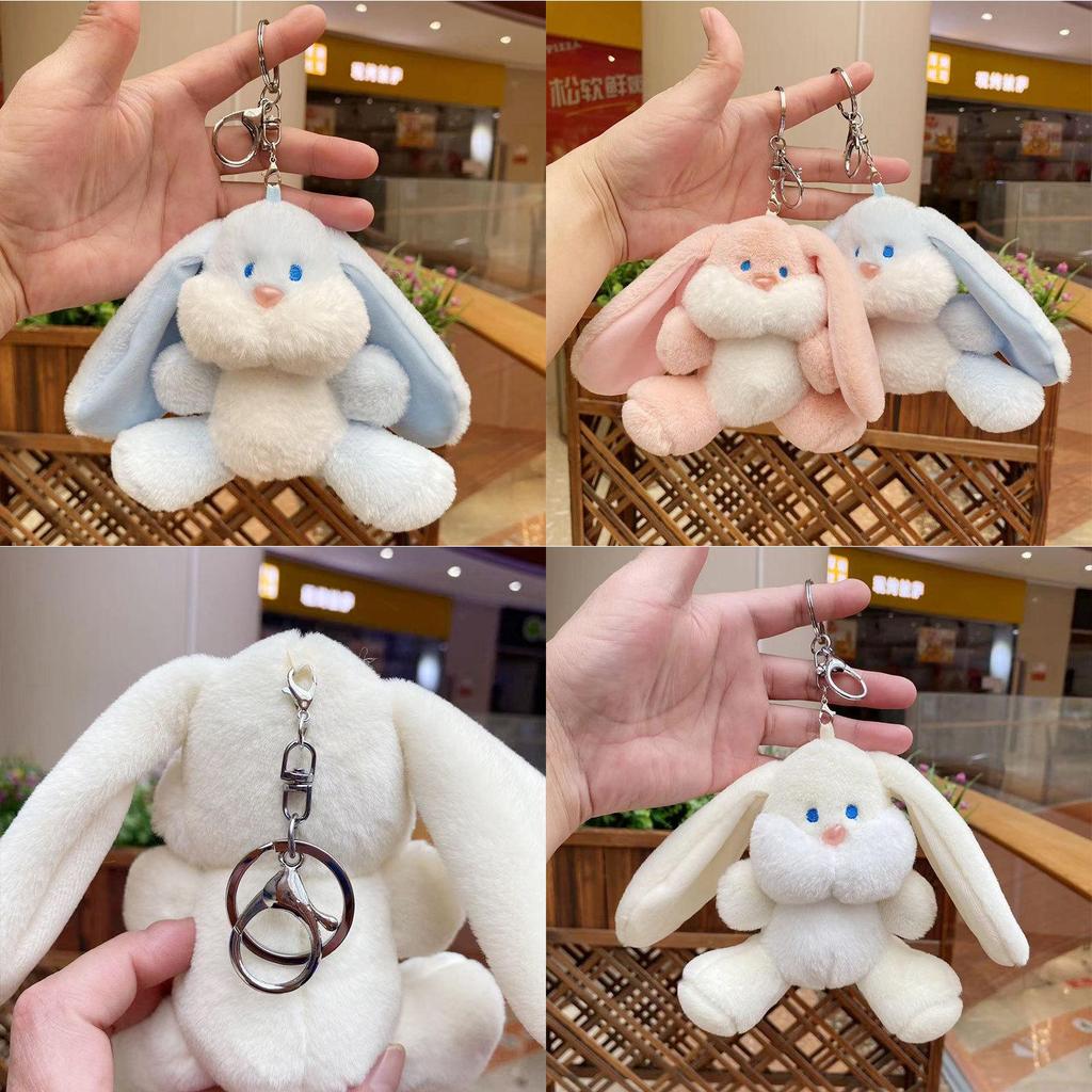 Cute Plush Bunny Keychain Soft Short Fur Stuffed Doll For Kids And Collectors