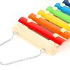 Bird Chicken Xylophone Toy Wooden Colorful Hanging Suspensible Bird Cage Accessories Musical Toy with 8 Keys Bird Training Play