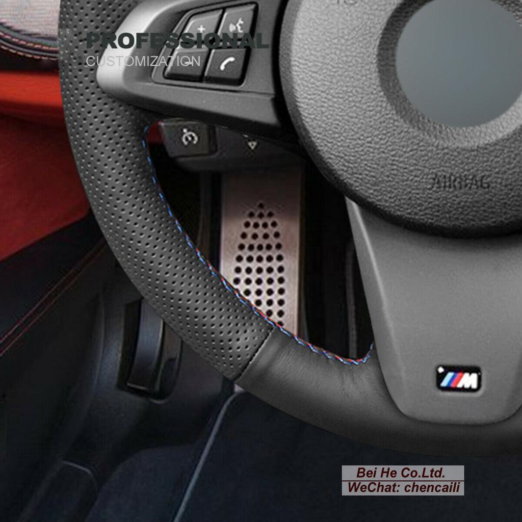 Нескользящий черный кожаный замшевый чехол на руль автомобиля своими руками, сшитый вручную, для BMW Z4 E89 2009-2016, интерьер