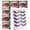 Накладные ресницы из европейской и американской норки, 5 пар толстых жареных натуральных вьющихся искусственных ресниц