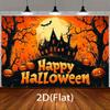 1pc 2D flat Halloween banner background cloth, create a horror atmosphere, home decoration, no power supply required——sym