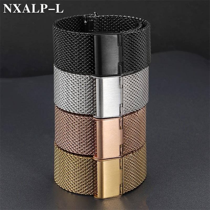 Ремешок для часов из миланской сетки из нержавеющей стали 0,8 мм 18 мм 20 мм 22 мм Металлический браслет Ремешок толщиной 2 мм для DW для Omega